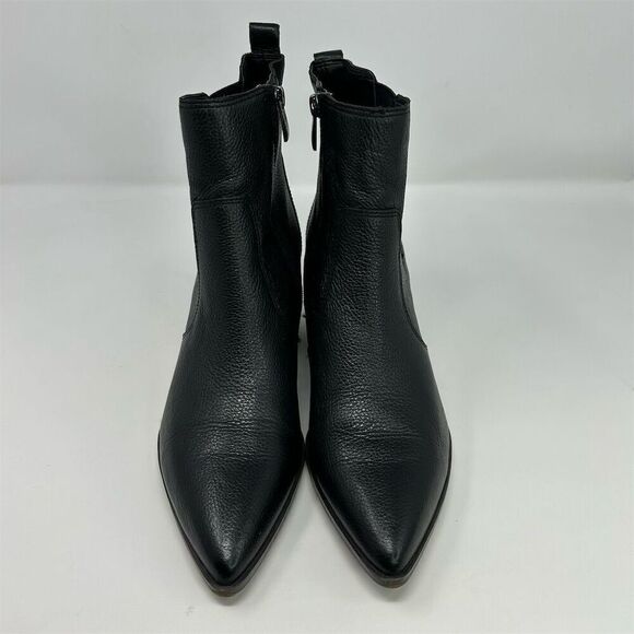 Franco Sarto Women's Black Leather Chelsea Boots Size 10M Pointed Toe Western - Picture 4 of 13